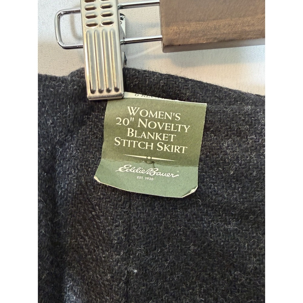NWT Eddie Bauer Wrap Blanket Stitch Skirt Womens Sz 6 Charcoal Gray Side‎ Zip - Picture 4 of 8